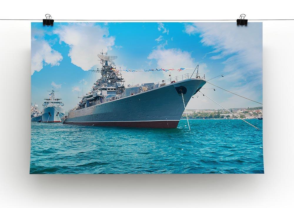 Military sea landscape with blue sky Canvas Print or Poster - Canvas Art Rocks - 2