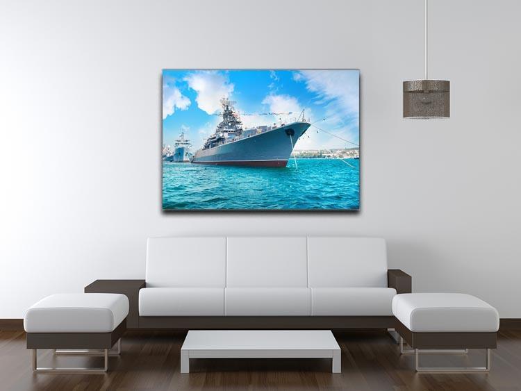 Military sea landscape with blue sky Canvas Print or Poster - Canvas Art Rocks - 4