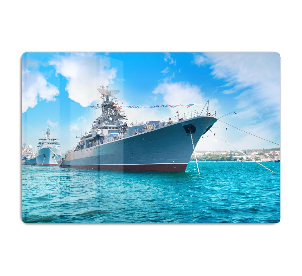 Military sea landscape with blue sky HD Metal Print