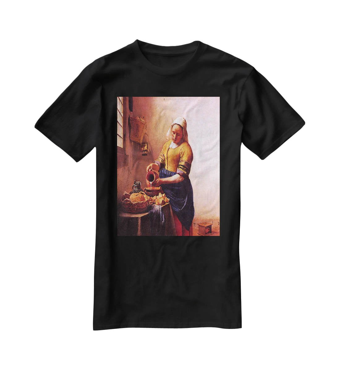 Milk maid by Vermeer T-Shirt - Canvas Art Rocks - 1