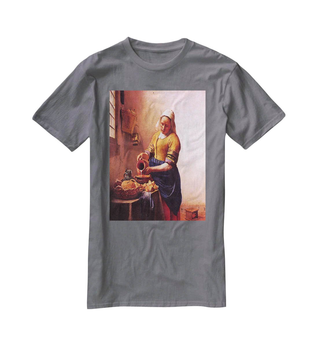 Milk maid by Vermeer T-Shirt - Canvas Art Rocks - 3
