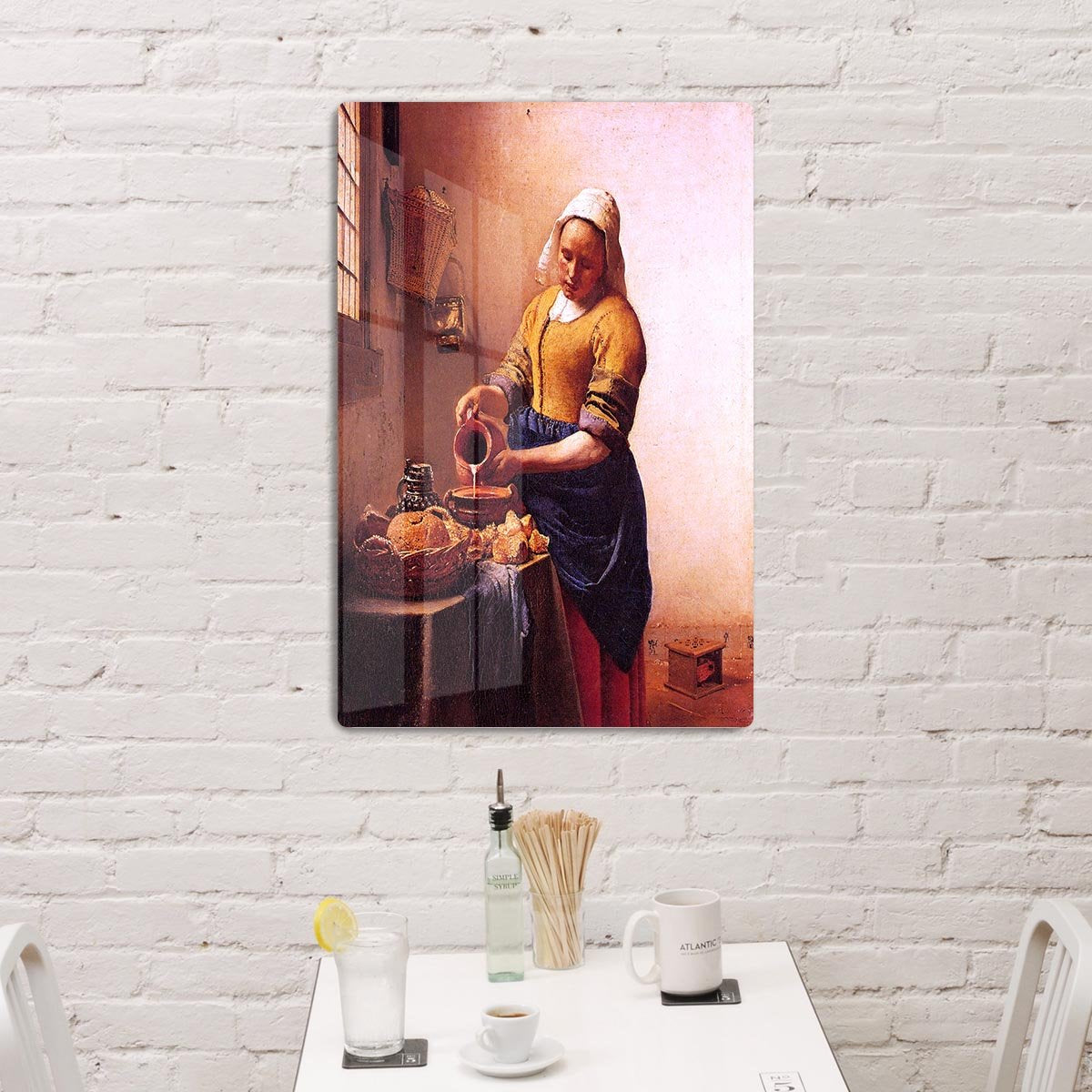 Milk maid by Vermeer HD Metal Print - Canvas Art Rocks - 3
