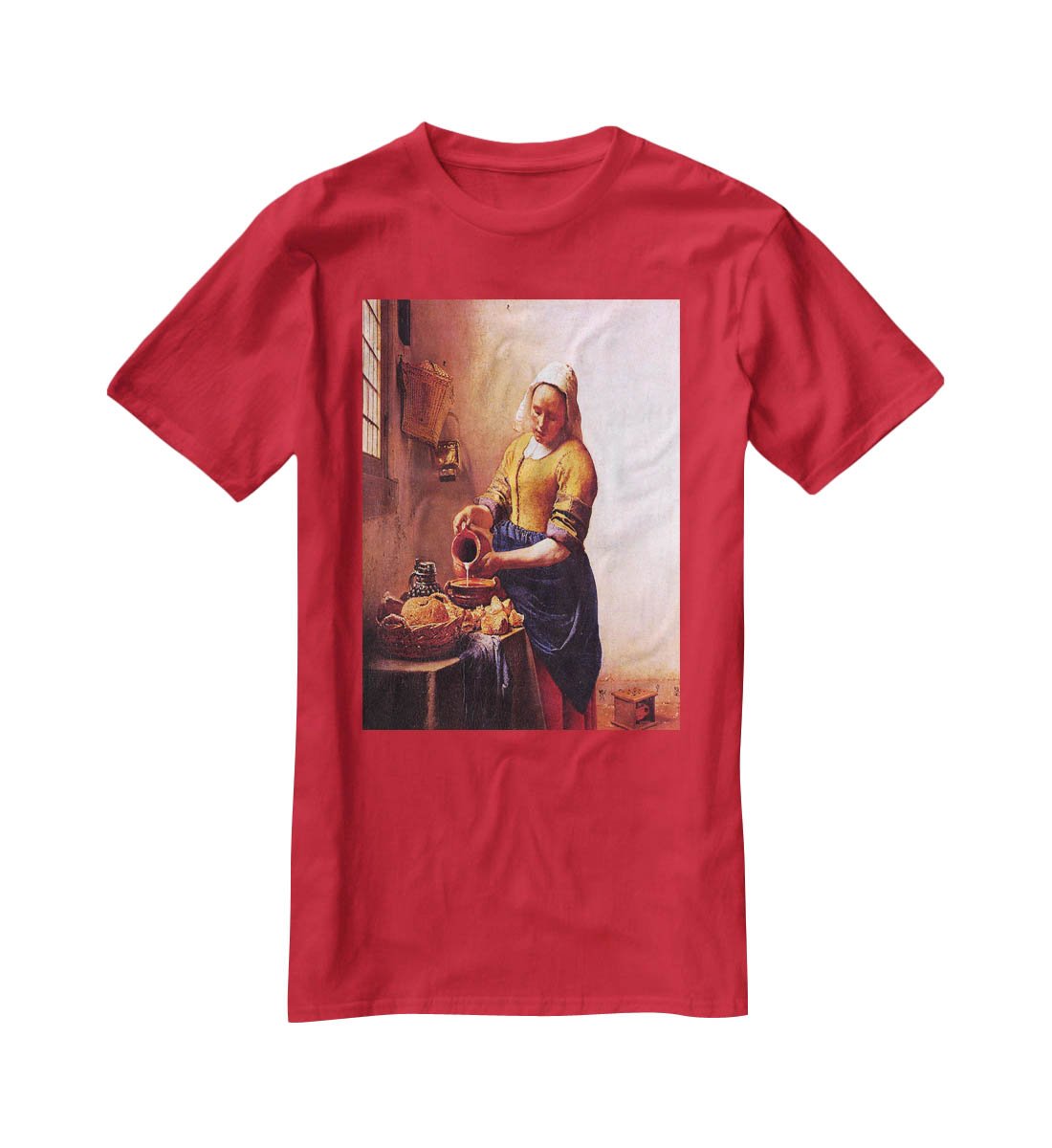 Milk maid by Vermeer T-Shirt - Canvas Art Rocks - 4