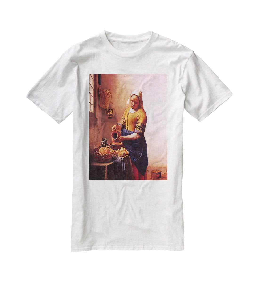 Milk maid by Vermeer T-Shirt - Canvas Art Rocks - 5