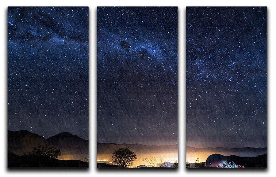 Milky Way over the Elqui Valley 3 Split Panel Canvas Print - Canvas Art Rocks - 1