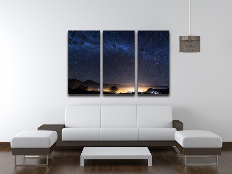 Milky Way over the Elqui Valley 3 Split Panel Canvas Print - Canvas Art Rocks - 3