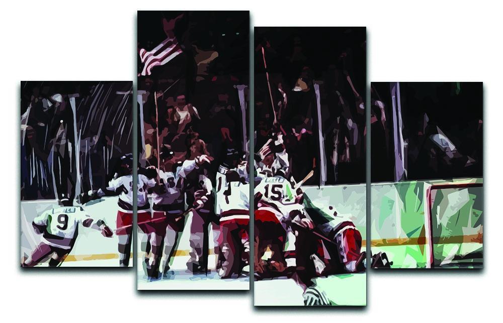 Miracle on Ice USA Ice Hockey Team 4 Split Panel Canvas  - Canvas Art Rocks - 1