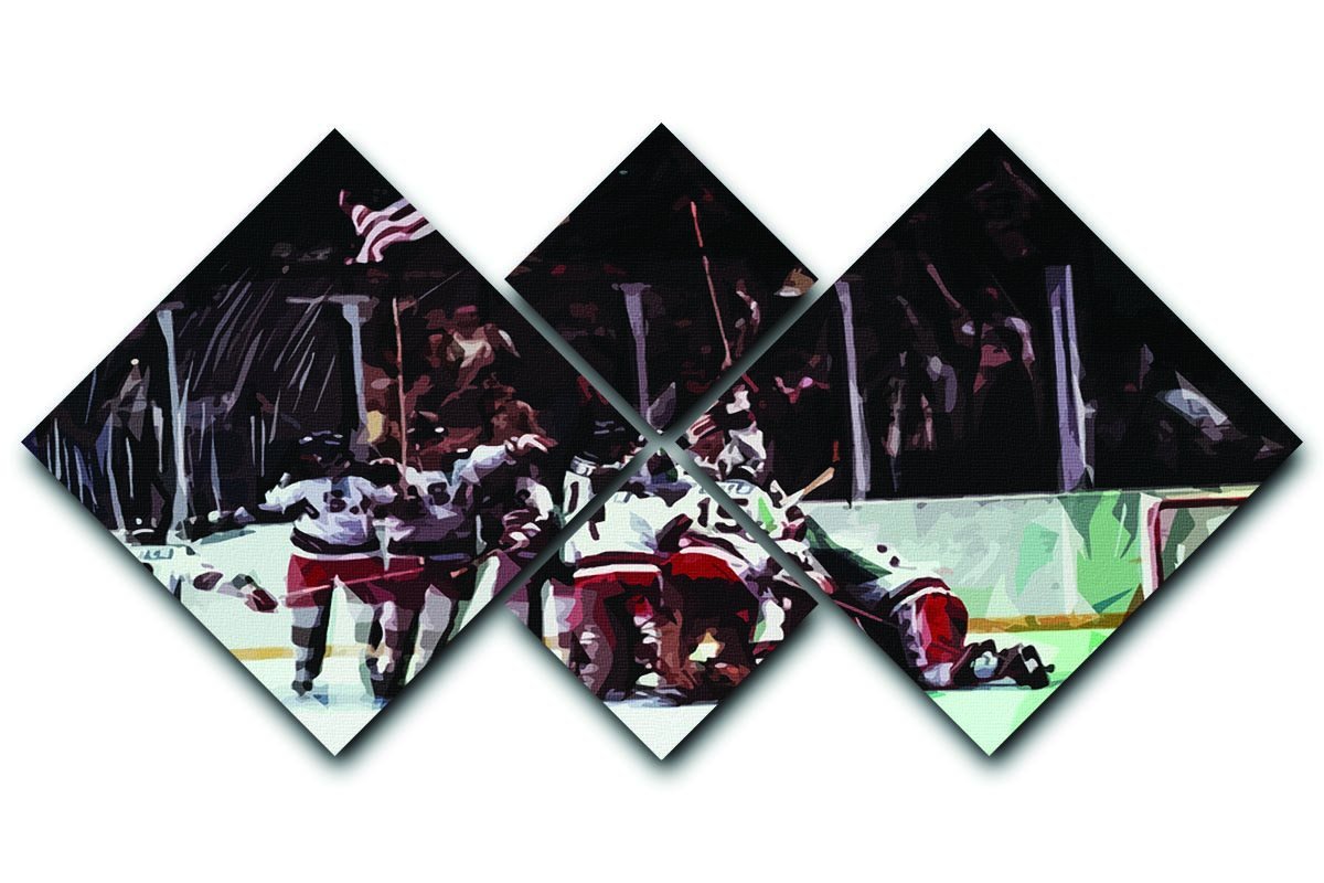 Miracle on Ice USA Ice Hockey Team 4 Square Multi Panel Canvas  - Canvas Art Rocks - 1