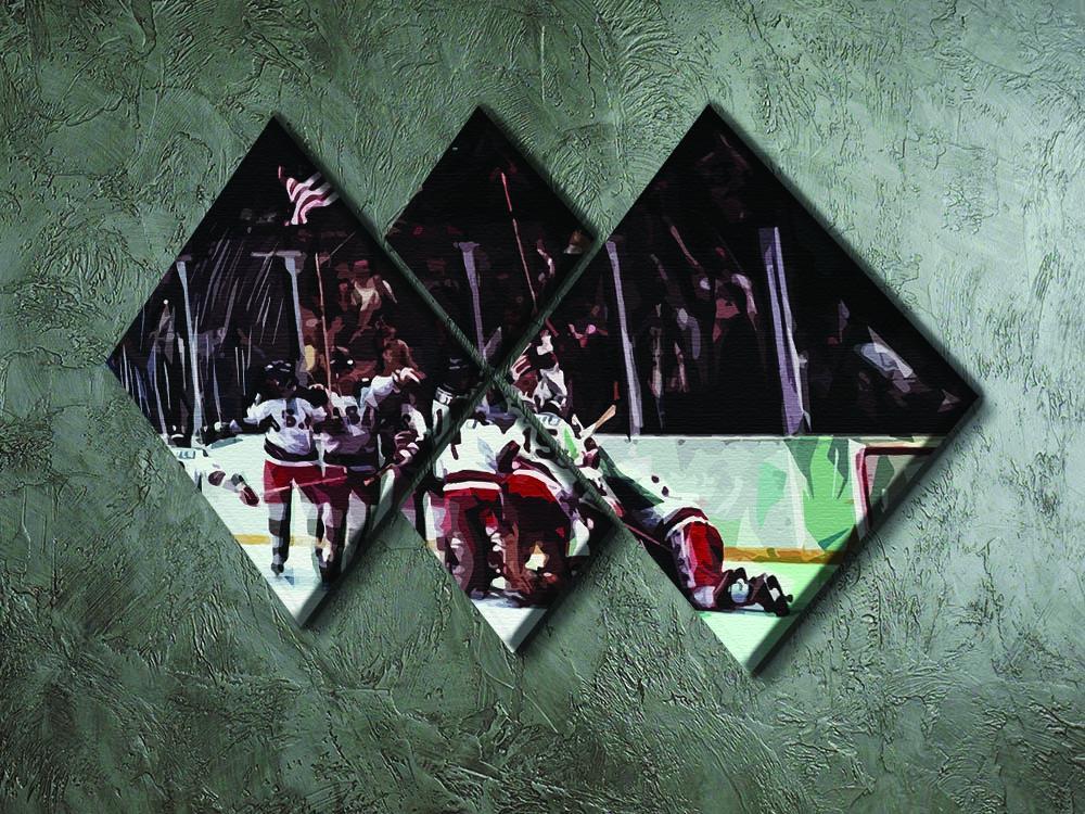 Miracle on Ice USA Ice Hockey Team 4 Square Multi Panel Canvas - Canvas Art Rocks - 2