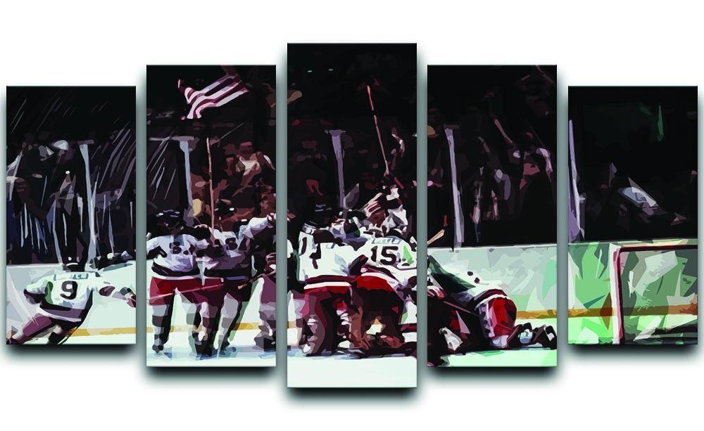 Miracle on Ice USA Ice Hockey Team 5 Split Panel Canvas  - Canvas Art Rocks - 1