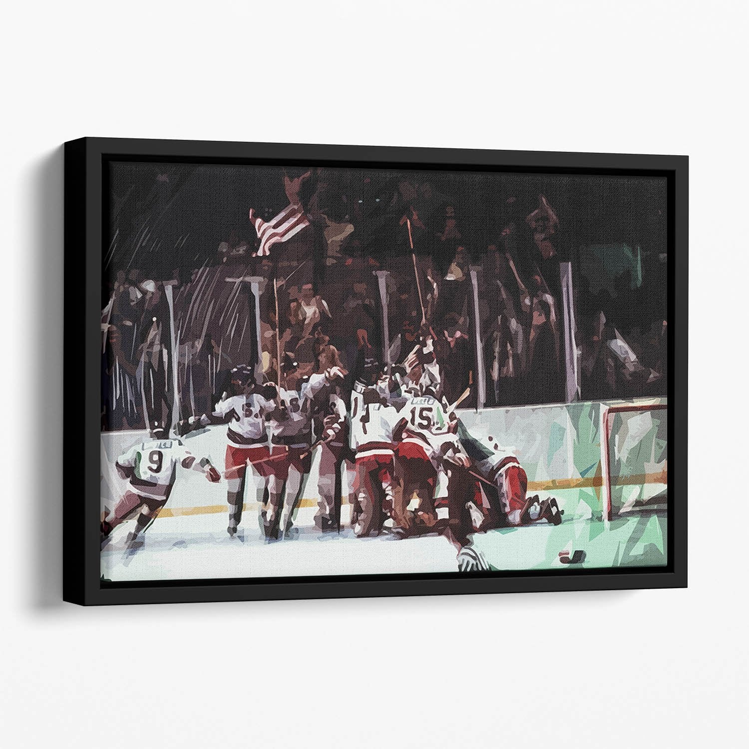 Miracle on Ice USA Ice Hockey Team Floating Framed Canvas
