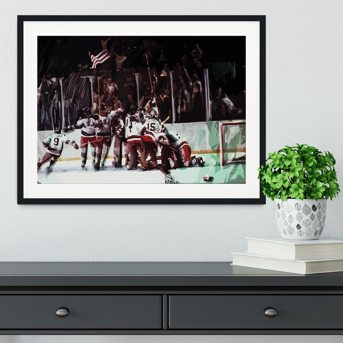 Miracle on Ice USA Ice Hockey Team Framed Print - Canvas Art Rocks - 1