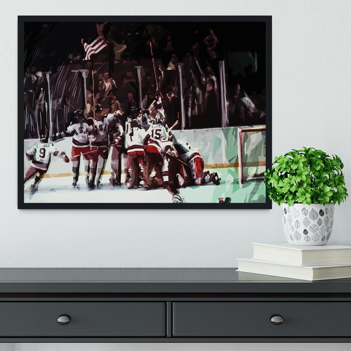 Miracle on Ice USA Ice Hockey Team Framed Print - Canvas Art Rocks - 2