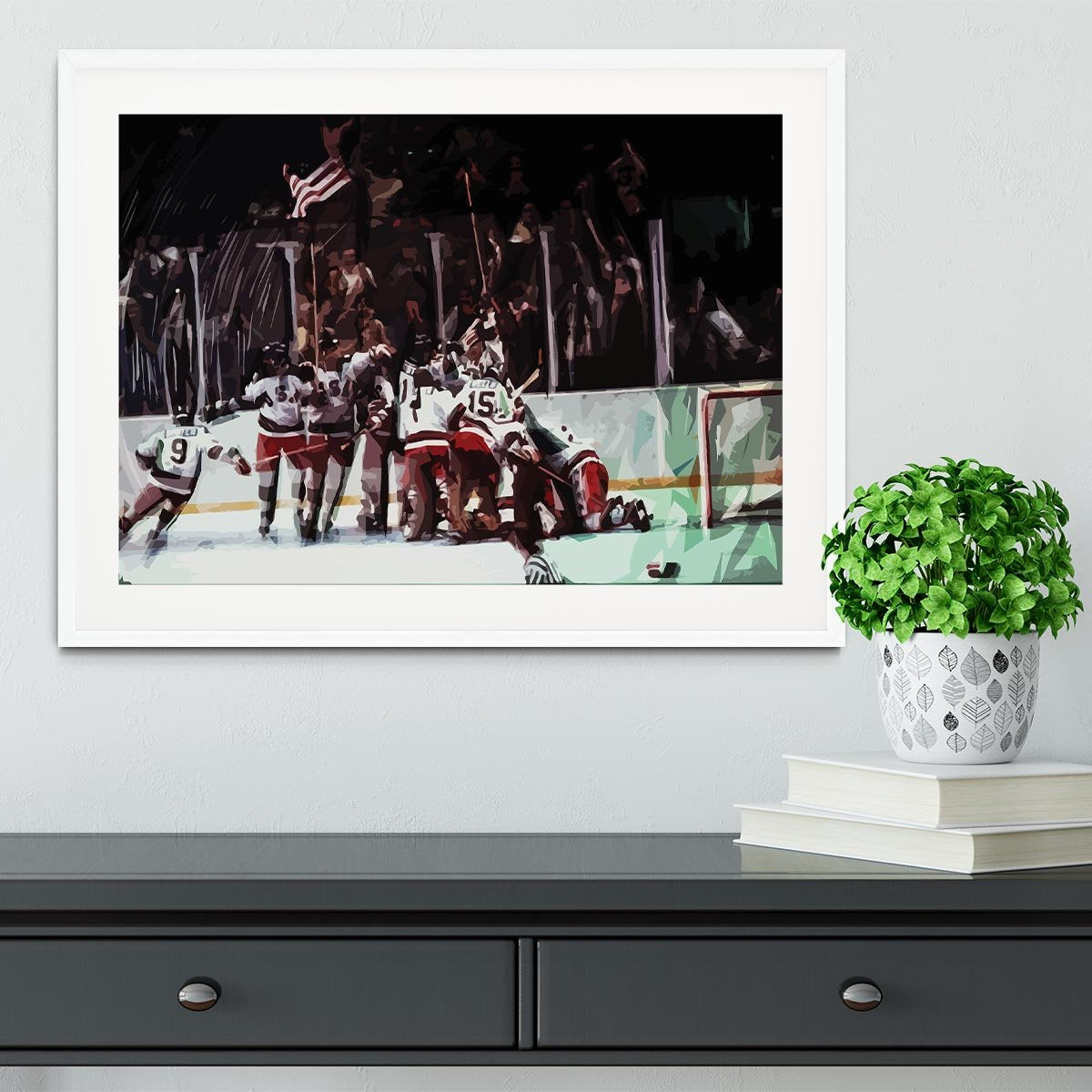 Miracle on Ice USA Ice Hockey Team Framed Print - Canvas Art Rocks - 5