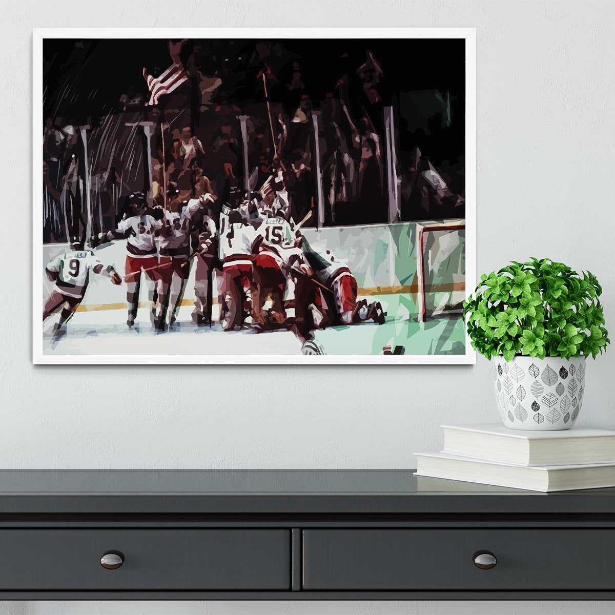 Miracle on Ice USA Ice Hockey Team Framed Print - Canvas Art Rocks -6