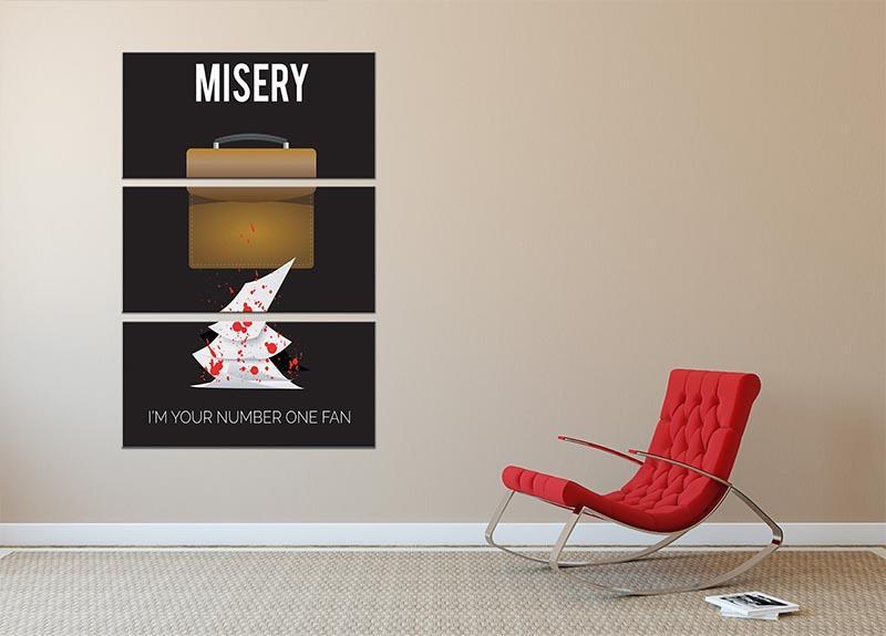 Misery Im Your Number One Fan Minimal Movie 3 Split Panel Canvas Print - Canvas Art Rocks - 2