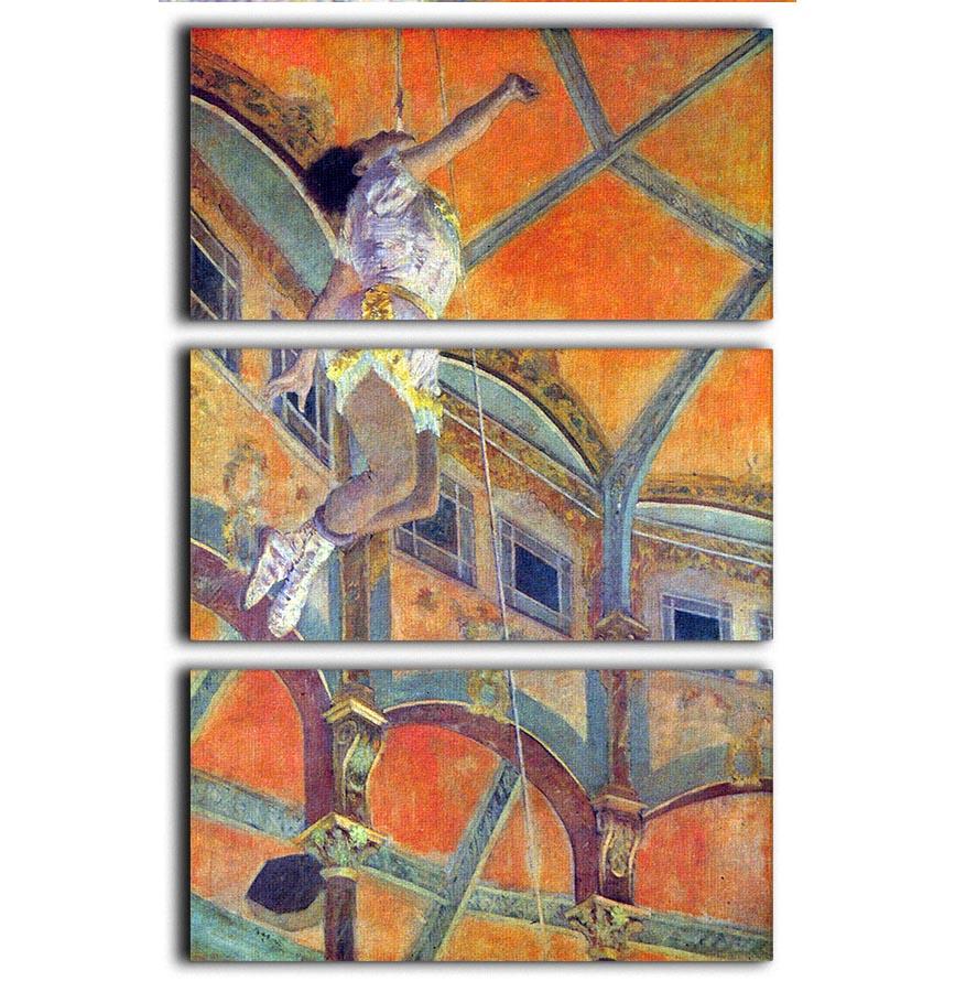 Miss Lala in Circus Fernando by Degas 3 Split Panel Canvas Print - Canvas Art Rocks - 1