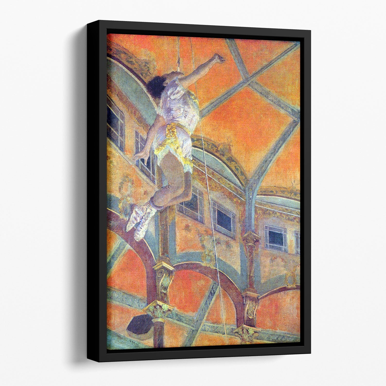 Miss Lala in Circus Fernando by Degas Floating Framed Canvas