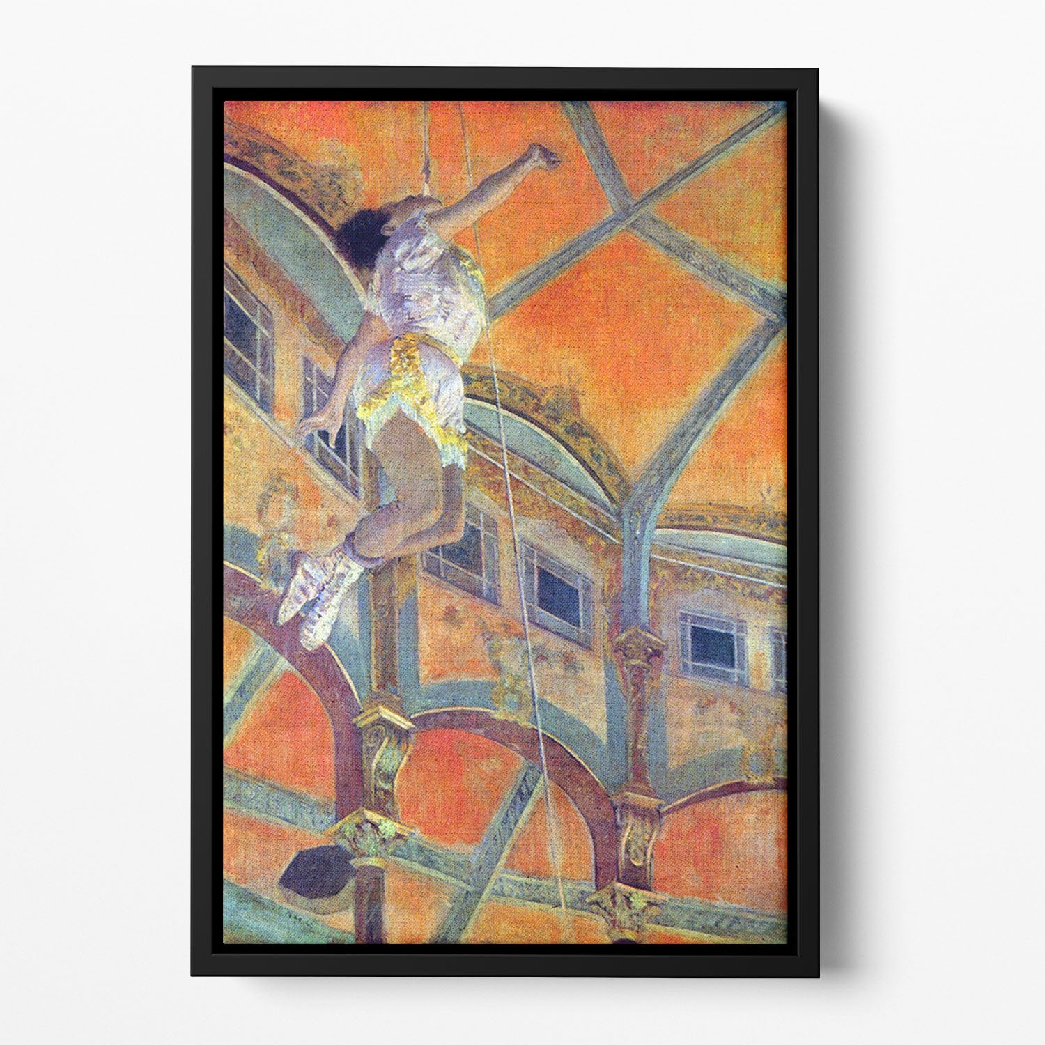 Miss Lala in Circus Fernando by Degas Floating Framed Canvas