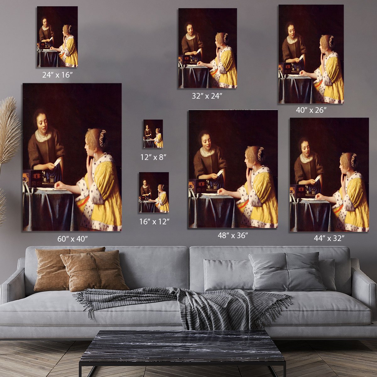 Mistress and maid by Vermeer Canvas Print or Poster