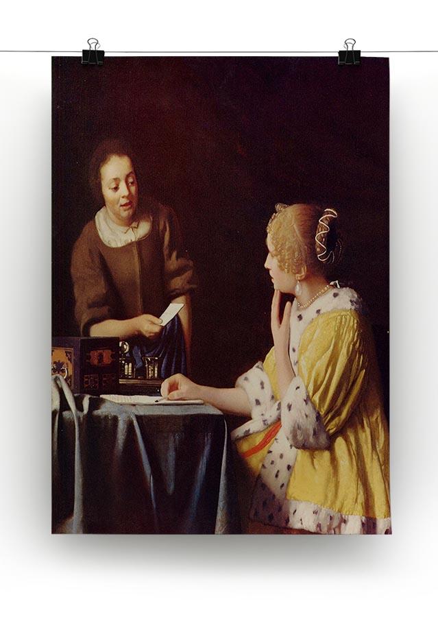 Mistress and maid by Vermeer Canvas Print or Poster - Canvas Art Rocks - 2
