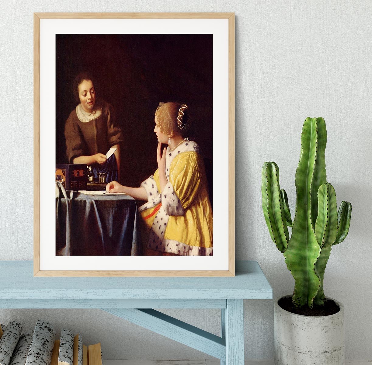 Mistress and maid by Vermeer Framed Print - Canvas Art Rocks - 3