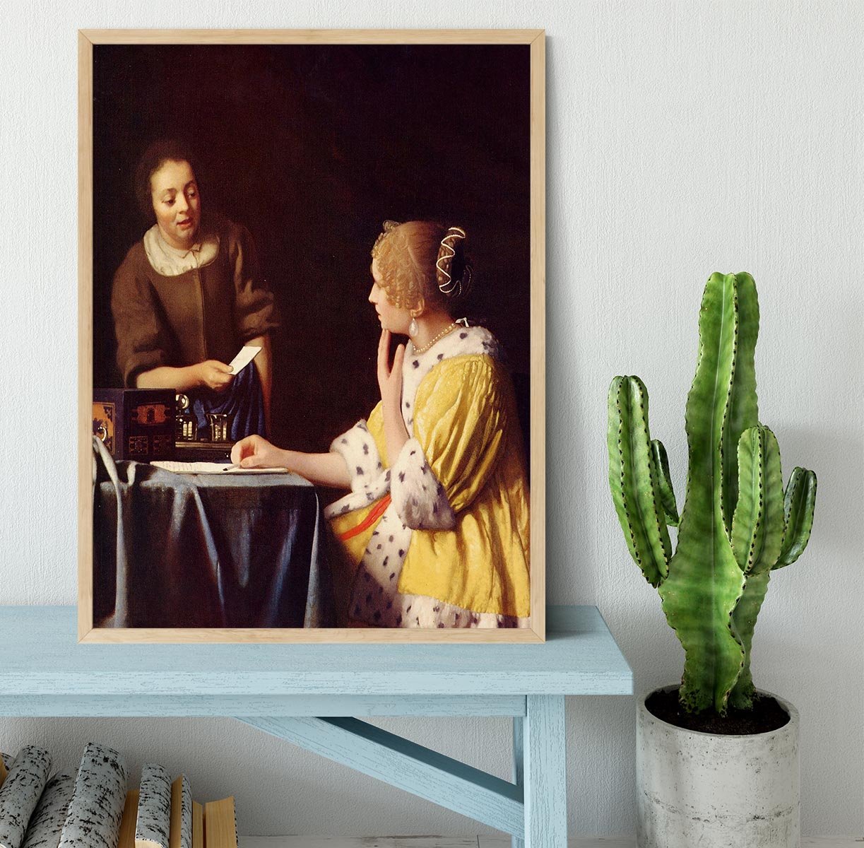 Mistress and maid by Vermeer Framed Print - Canvas Art Rocks - 4