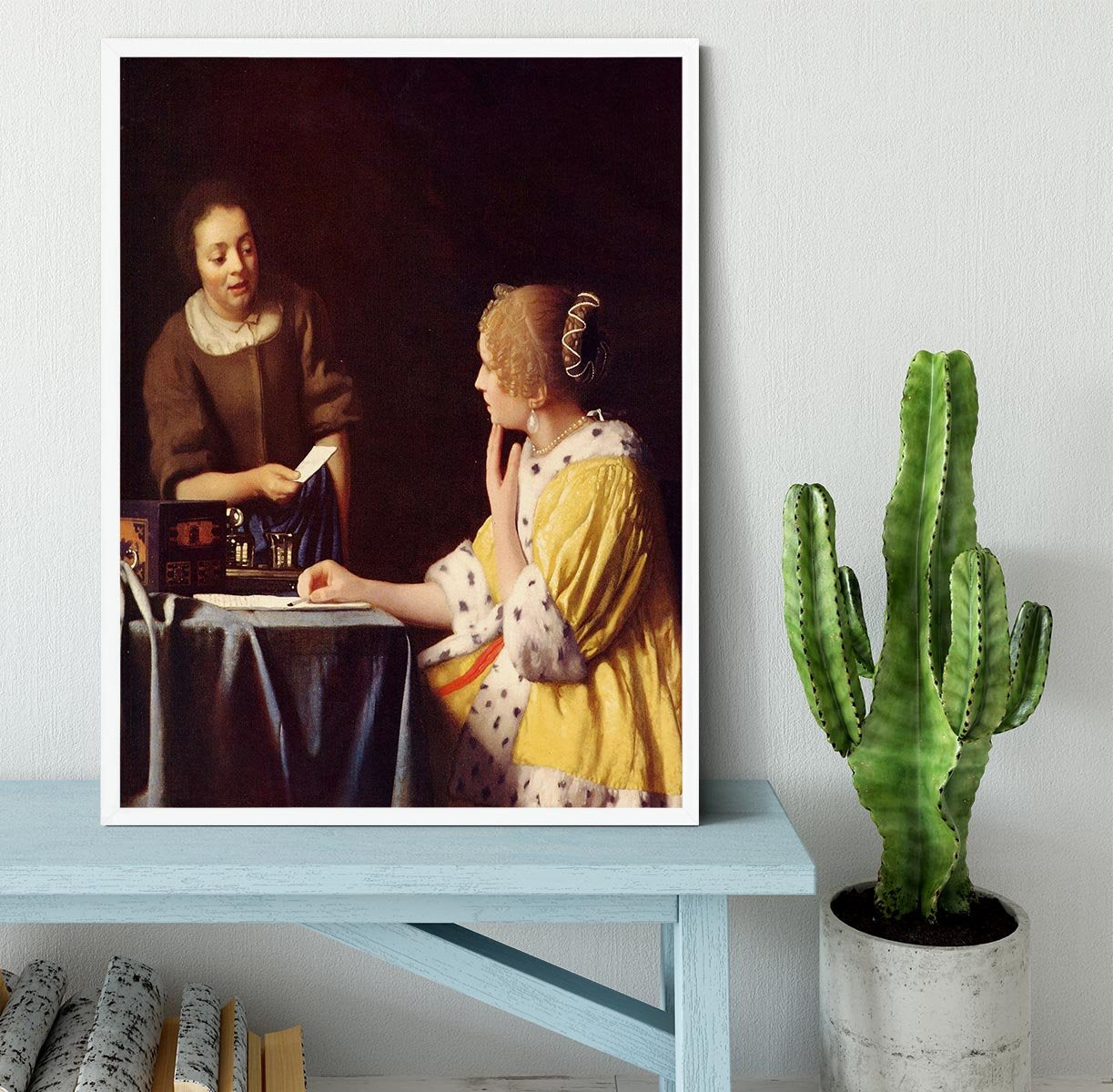 Mistress and maid by Vermeer Framed Print - Canvas Art Rocks -6