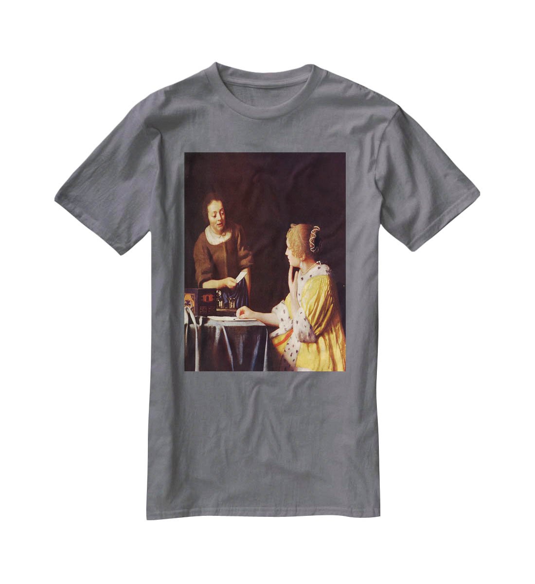Mistress and maid by Vermeer T-Shirt - Canvas Art Rocks - 3