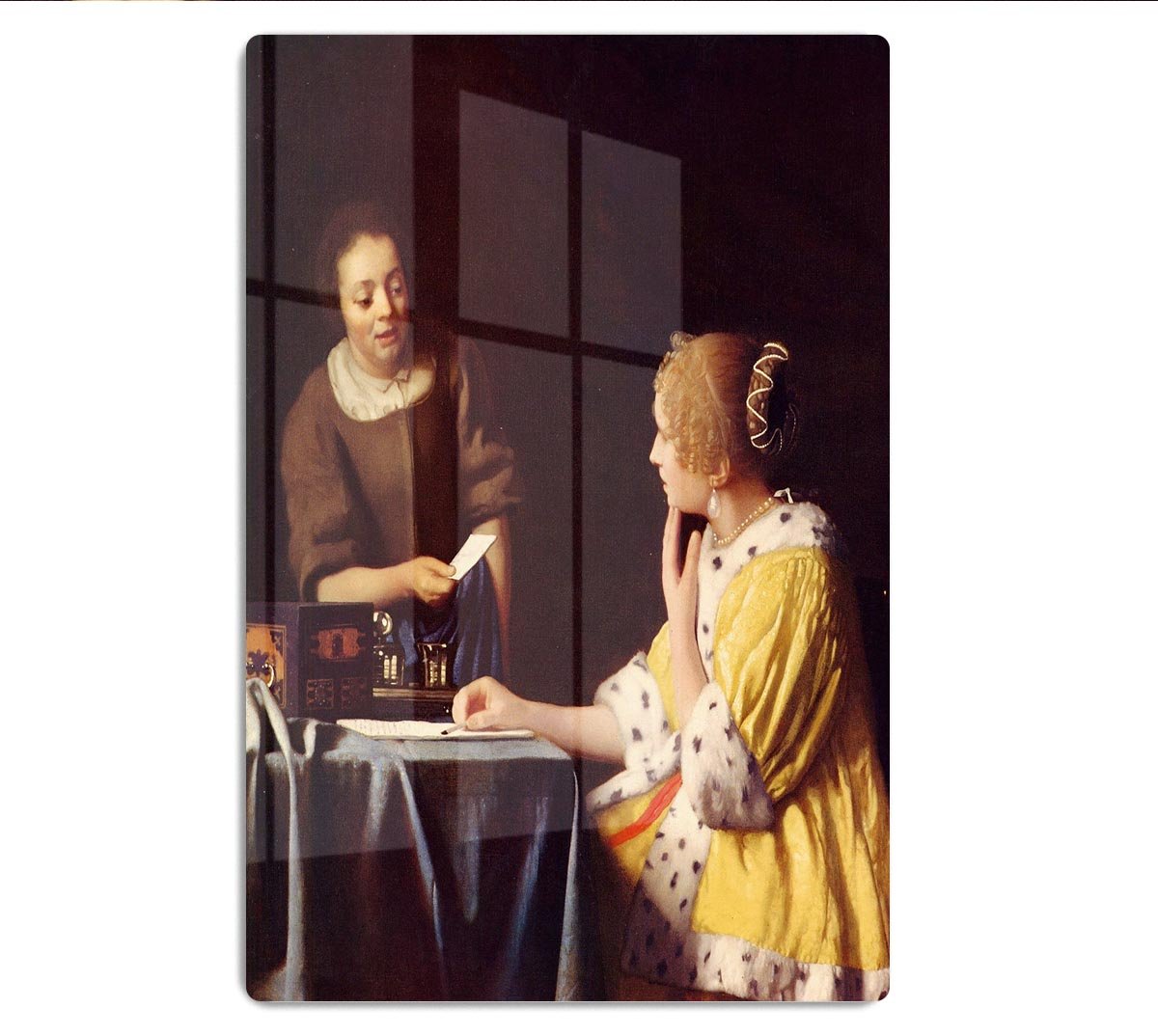 Mistress and maid by Vermeer HD Metal Print - Canvas Art Rocks - 1