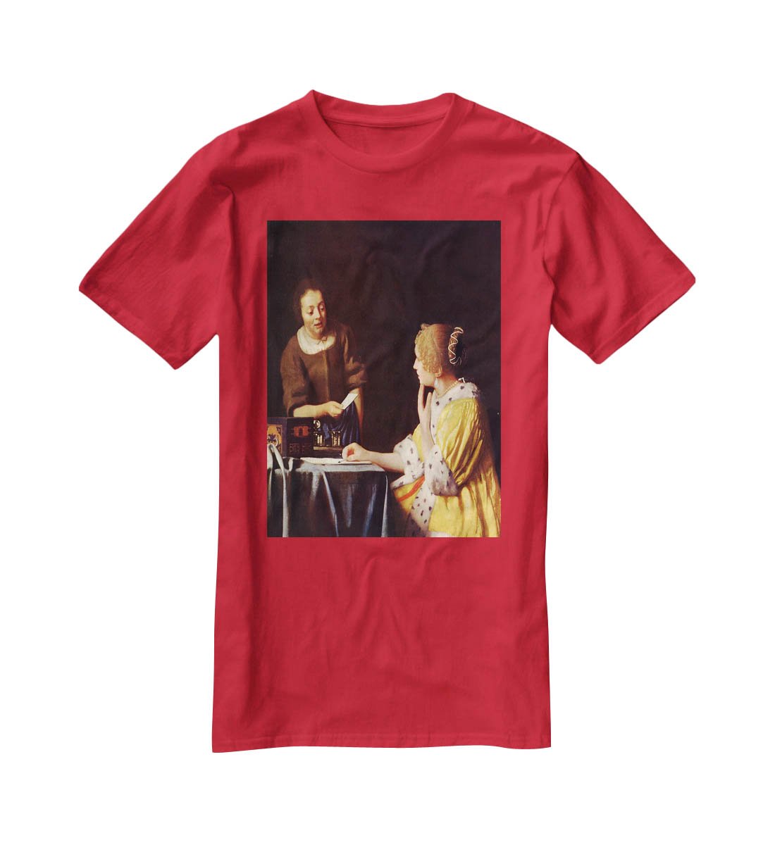 Mistress and maid by Vermeer T-Shirt - Canvas Art Rocks - 4