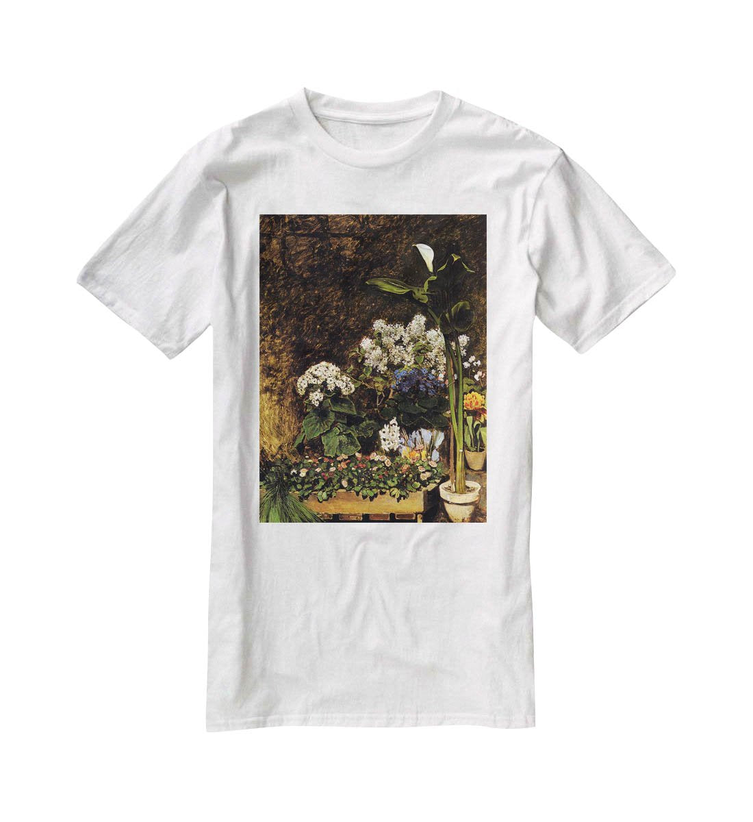 Mixed Spring Flowers by Renoir T-Shirt - Canvas Art Rocks - 5