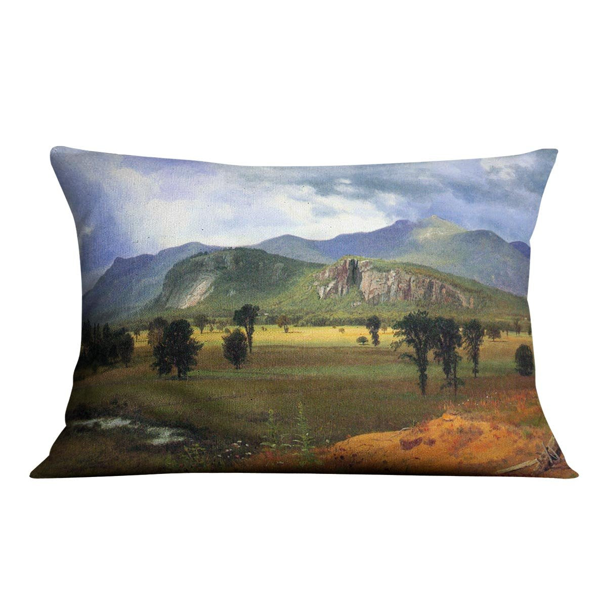 Moat Mountain Intervale New Hampshire by Bierstadt Cushion - Canvas Art Rocks - 4