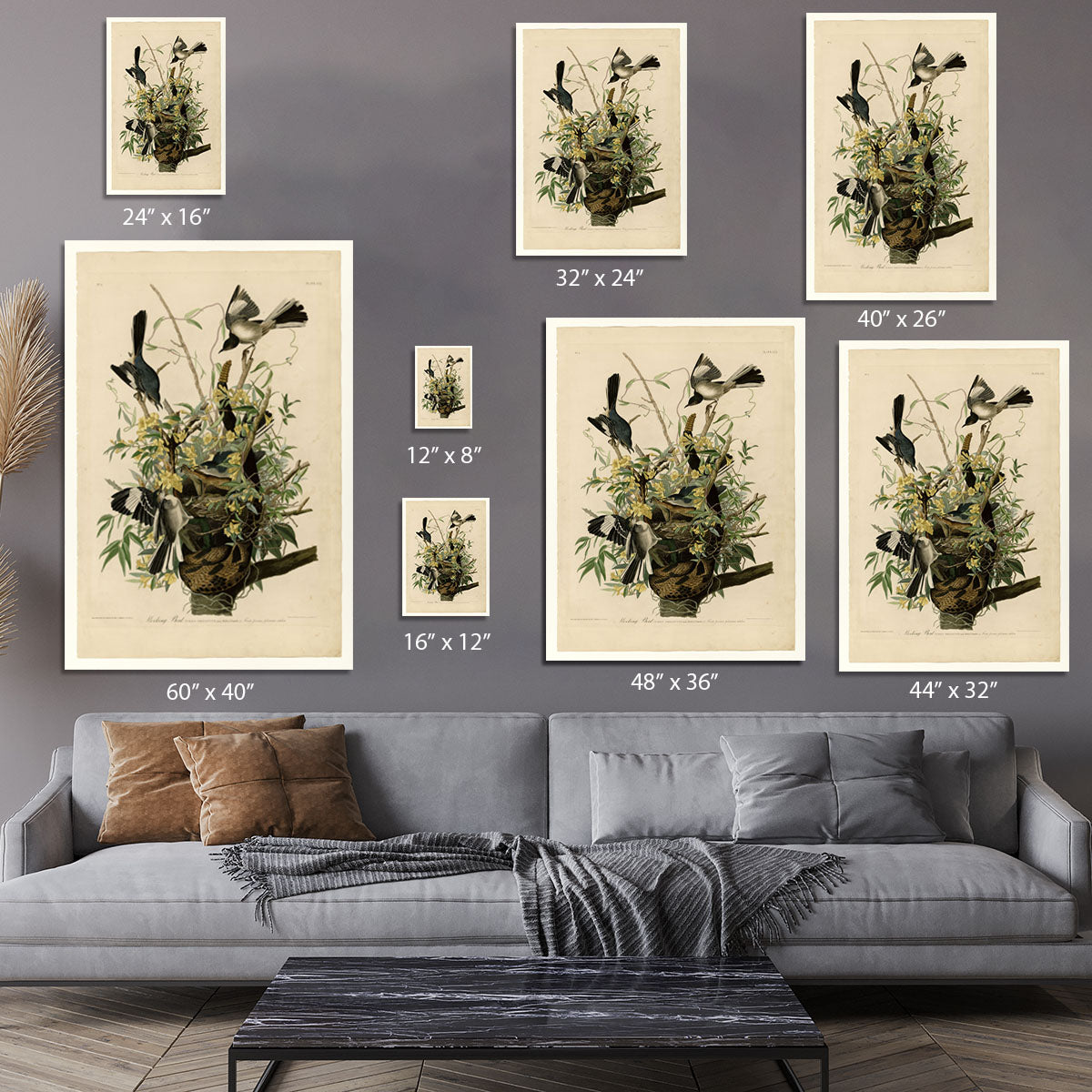 Mocking Bird by Audubon Canvas Print or Poster - Canvas Art Rocks - 7