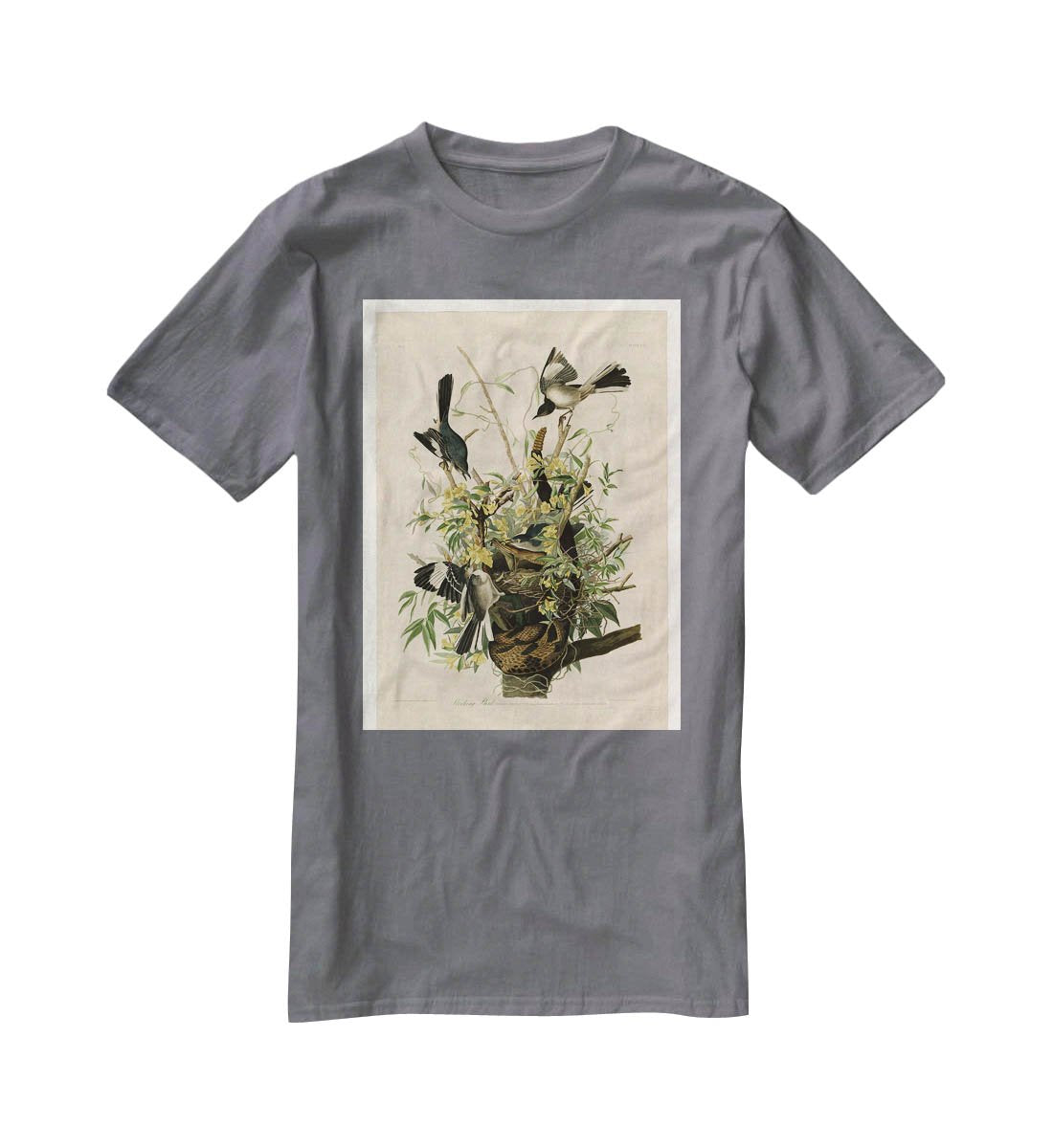 Mocking Bird by Audubon T-Shirt - Canvas Art Rocks - 3
