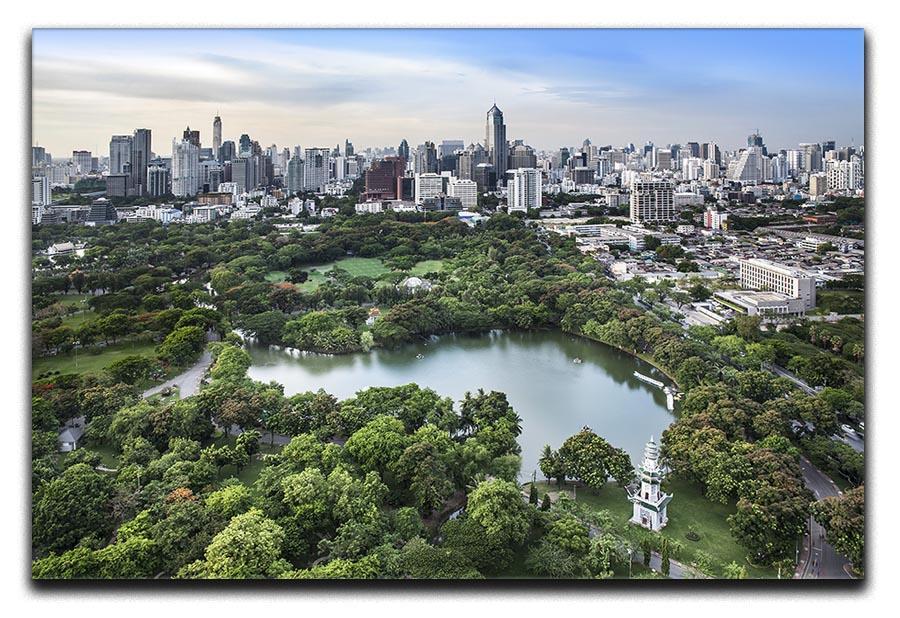Modern city in a green environment Canvas Print or Poster  - Canvas Art Rocks - 1