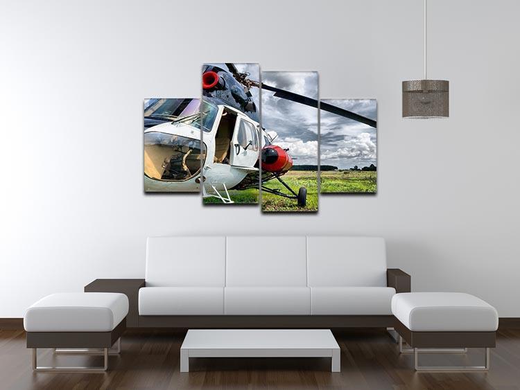 Modern light helicopter 4 Split Panel Canvas  - Canvas Art Rocks - 3