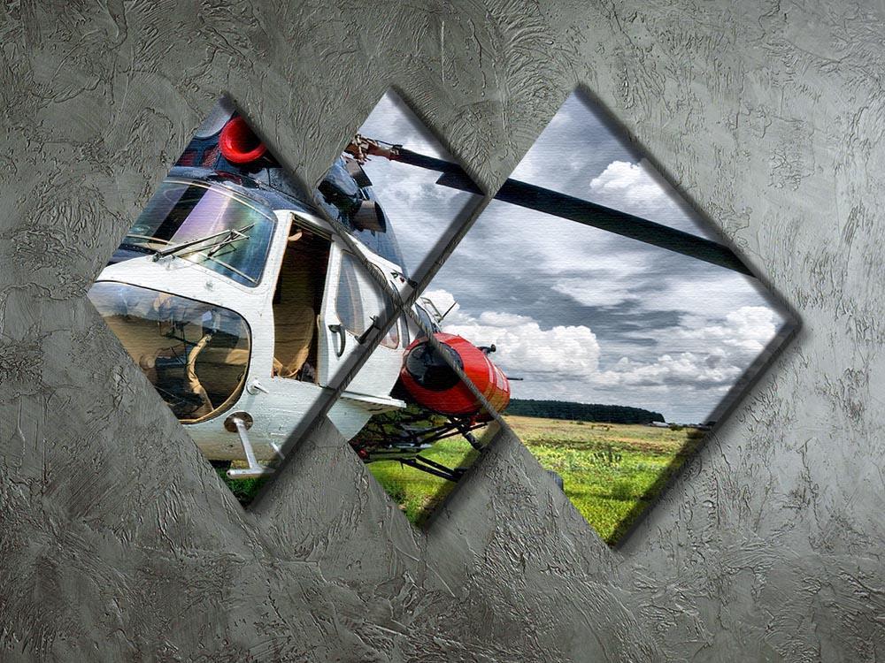 Modern light helicopter 4 Square Multi Panel Canvas  - Canvas Art Rocks - 2