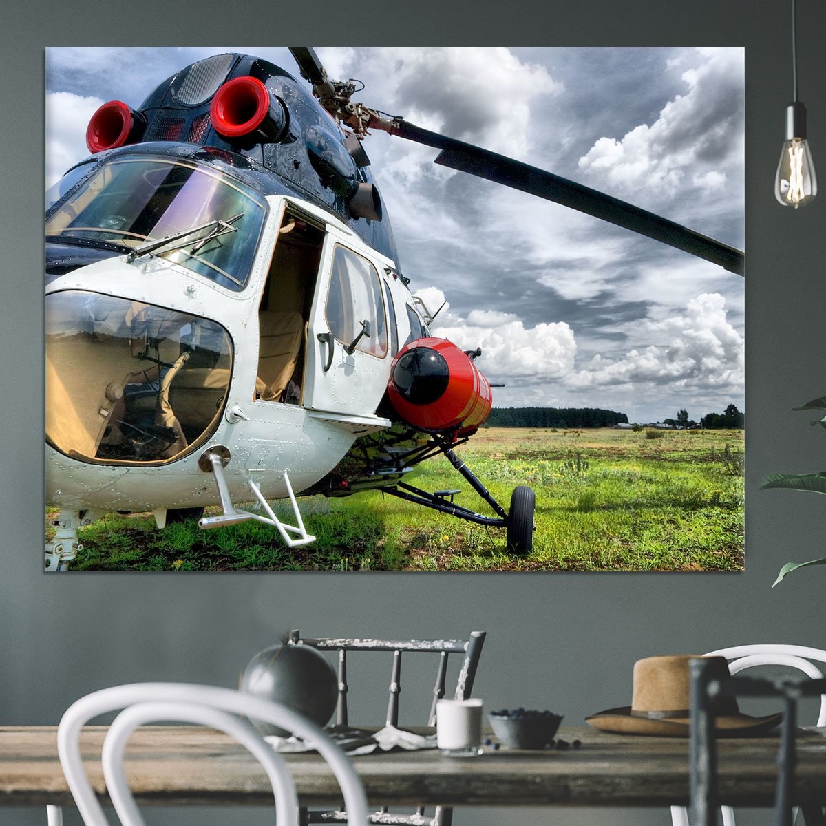 Modern light helicopter Canvas Print or Poster