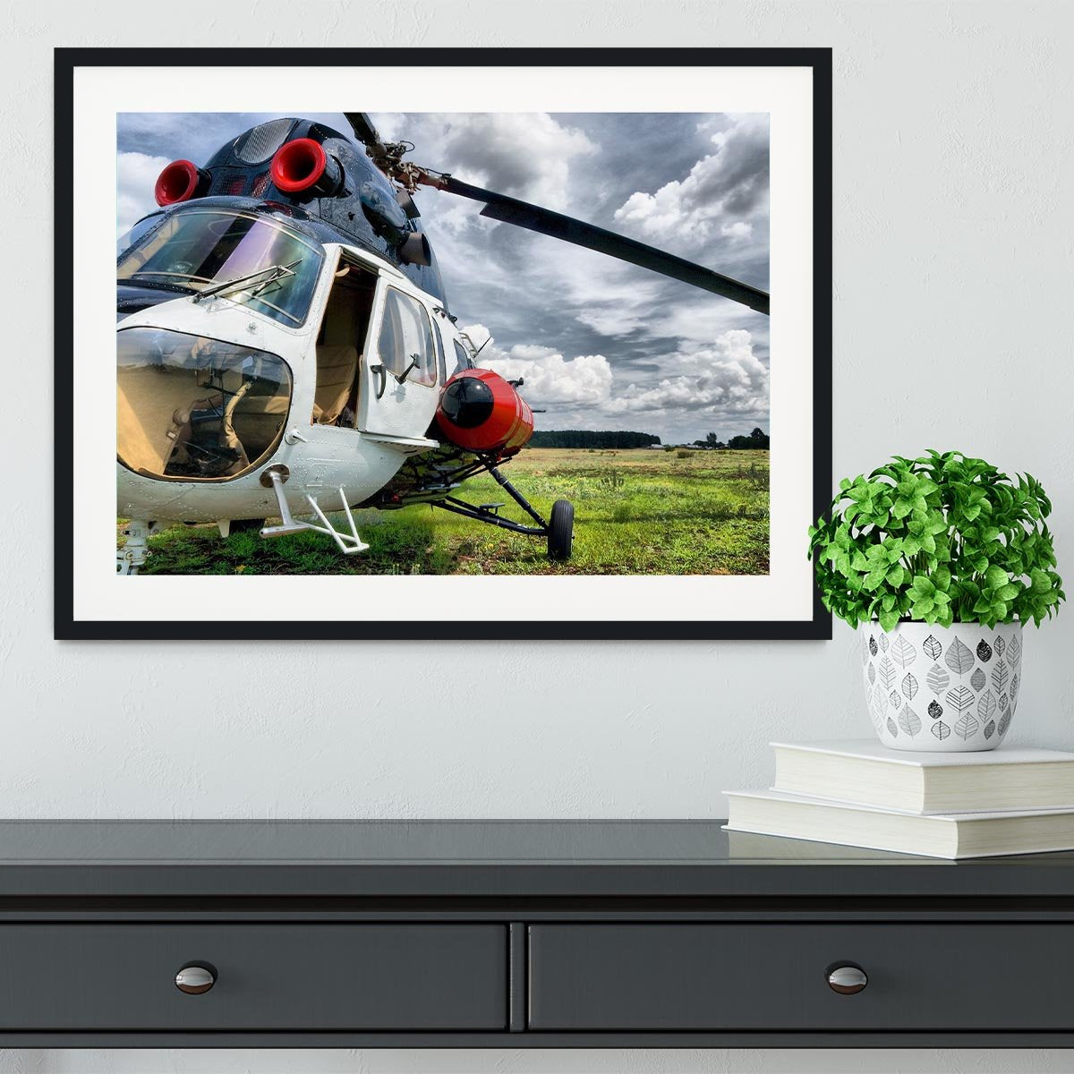 Modern light helicopter Framed Print - Canvas Art Rocks - 1