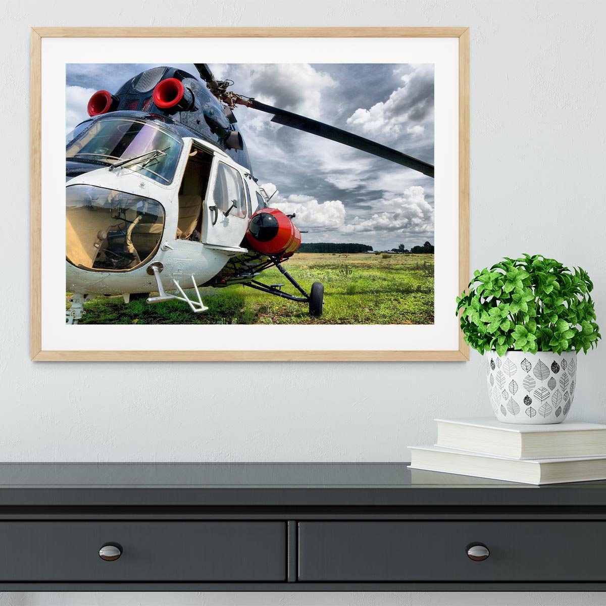 Modern light helicopter Framed Print - Canvas Art Rocks - 3