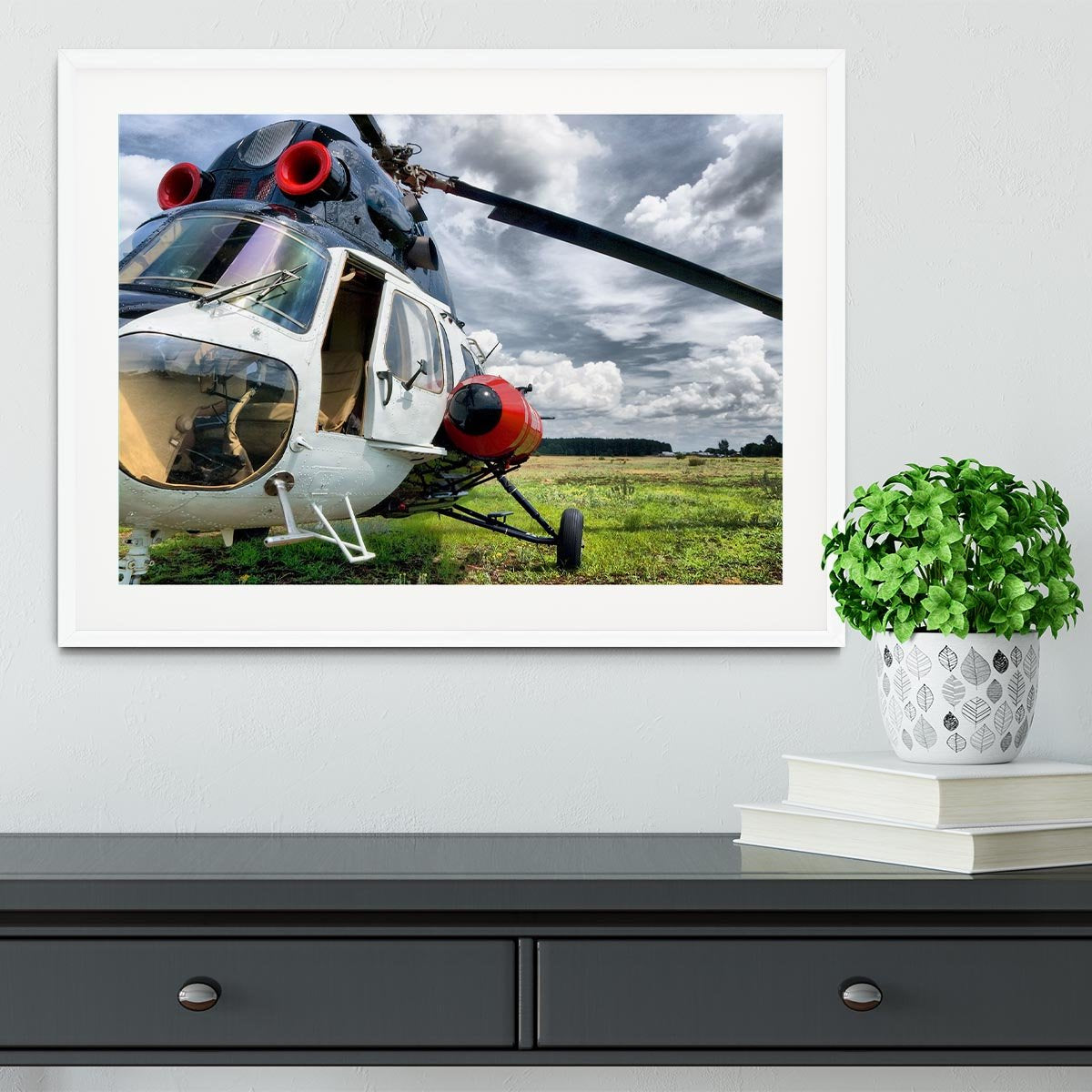Modern light helicopter Framed Print - Canvas Art Rocks - 5