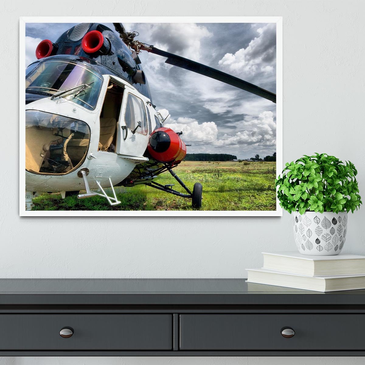 Modern light helicopter Framed Print - Canvas Art Rocks -6