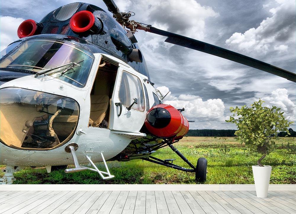 Modern light helicopter Wall Mural Wallpaper - Canvas Art Rocks - 4