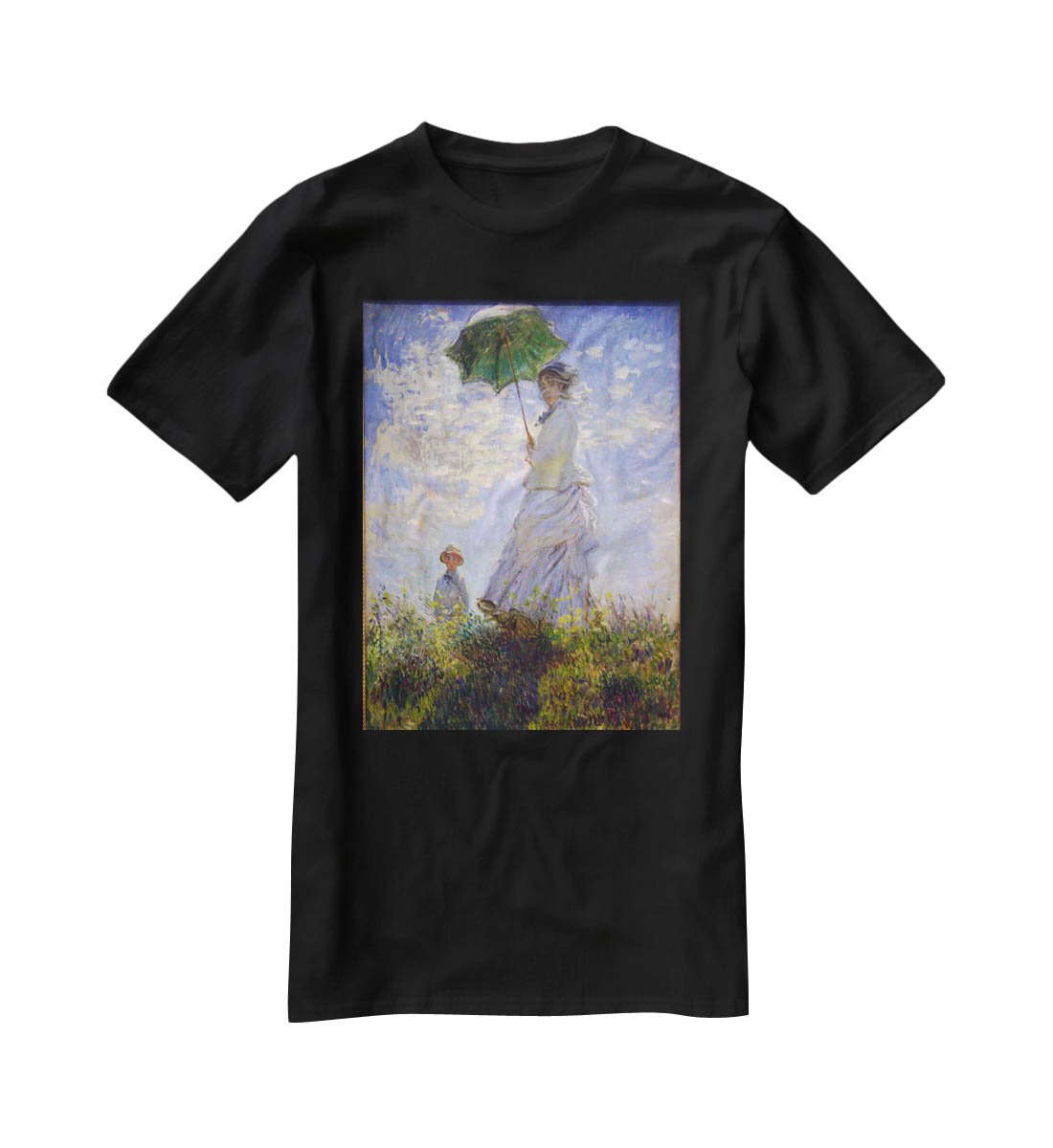 Monet Umbrella T-Shirt - Canvas Art Rocks - 1
