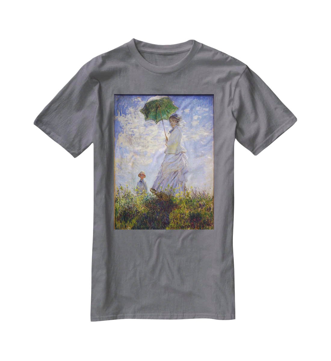 Monet Umbrella T-Shirt - Canvas Art Rocks - 3