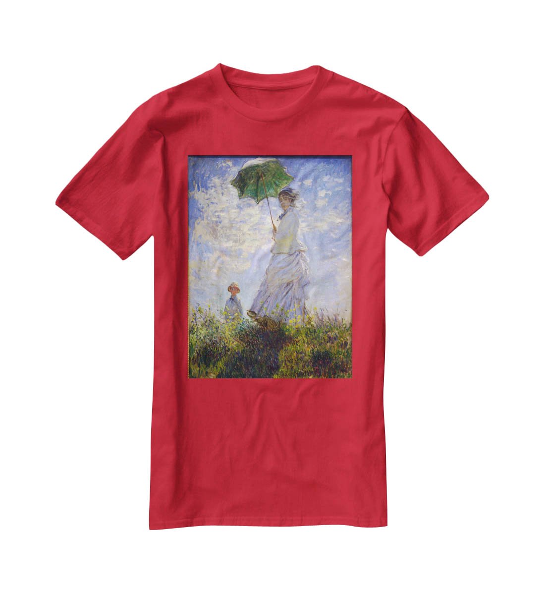 Monet Umbrella T-Shirt - Canvas Art Rocks - 4
