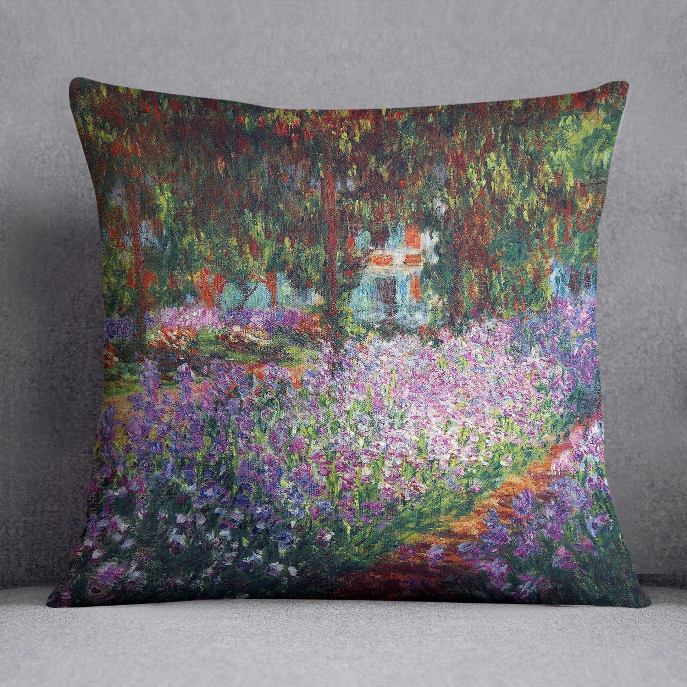 Monet's garden in Giverny by Monet Throw Pillow
