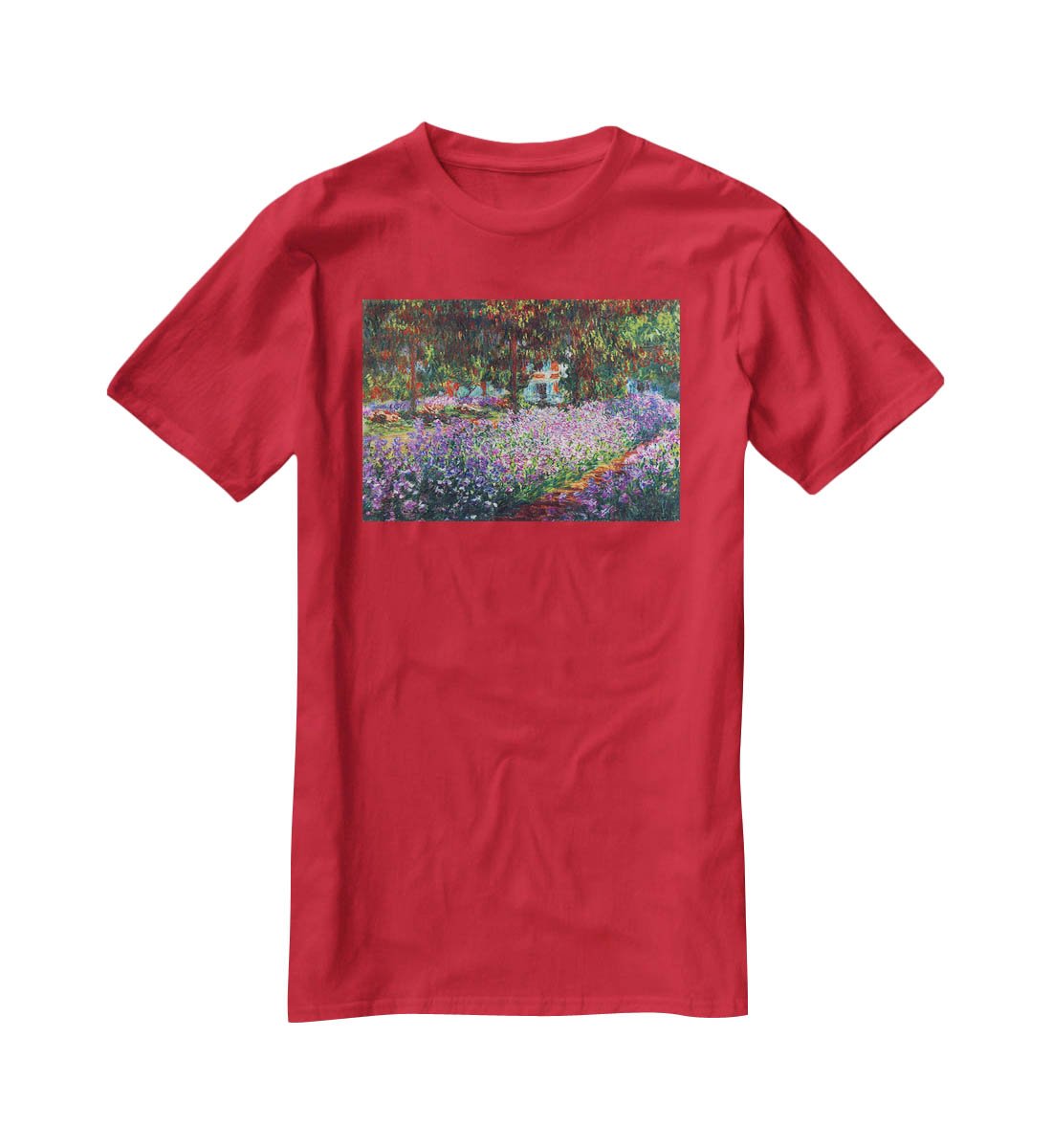 Monet's garden in Giverny by Monet T-Shirt - Canvas Art Rocks - 4