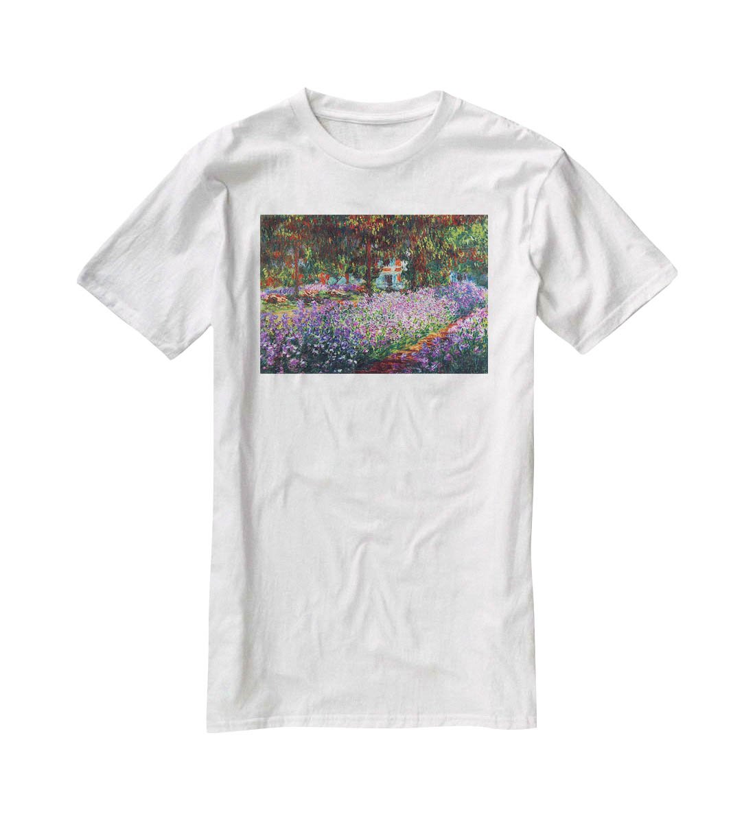 Monet's garden in Giverny by Monet T-Shirt - Canvas Art Rocks - 5